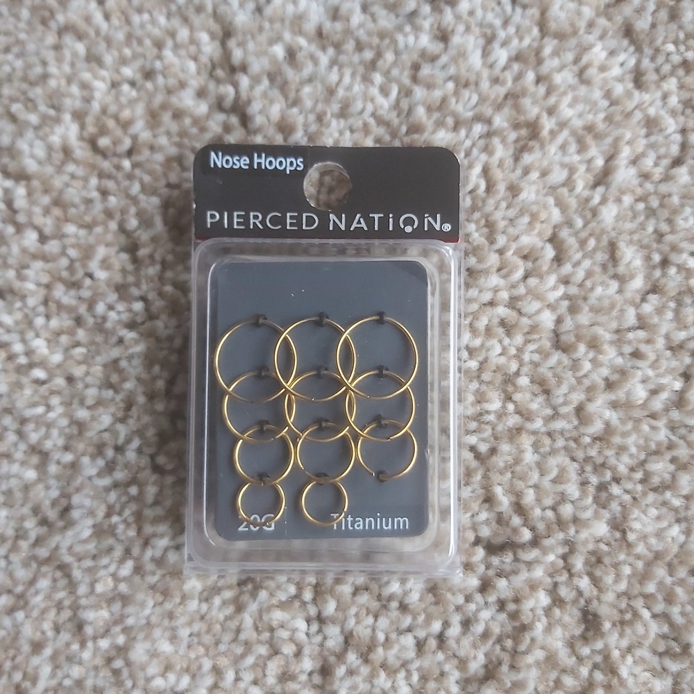 Pierced Nation Gold Tone Nose Hoops